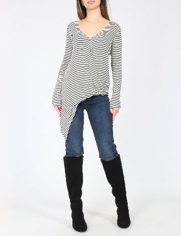 Bluza Bershka, alb/negru