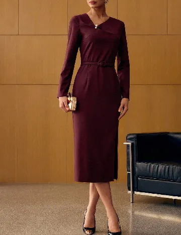 Rochie medie MOTF, pruna