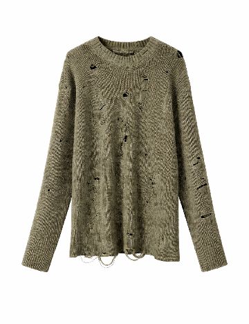 Pulover Oversize Bershka, verde