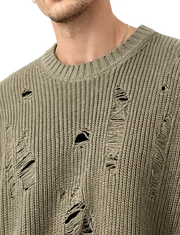 Pulover Oversize Bershka, verde