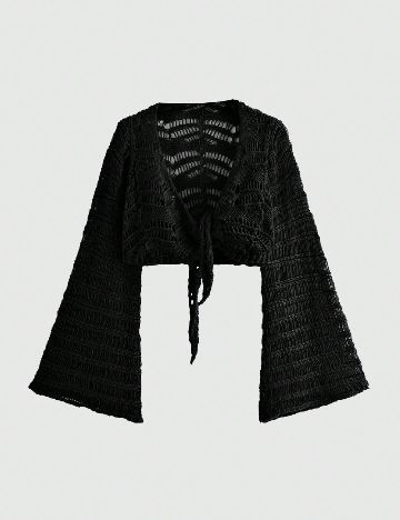 Bolero Romwe Plus Size, negru