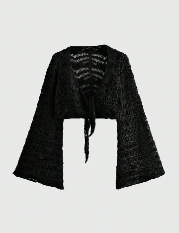 Bolero Romwe Plus Size, negru