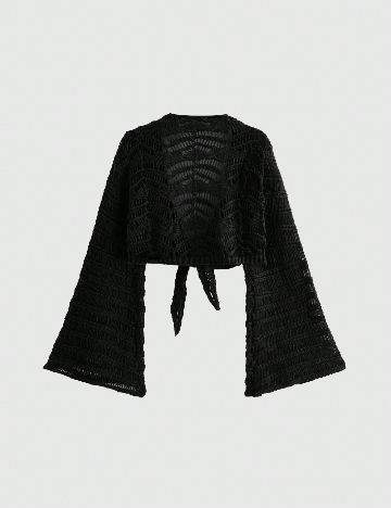 Bolero Romwe Plus Size, negru