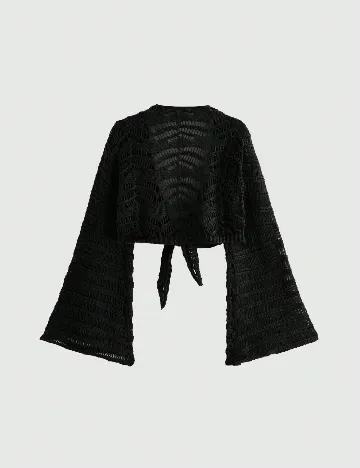 Bolero Romwe Plus Size, negru