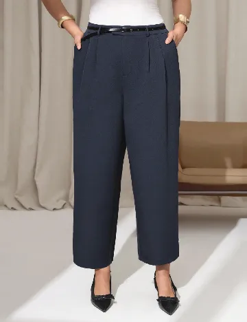 Pantaloni SHEIN CURVE, bleumarin