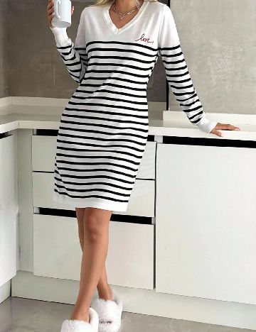 Rochie scurta SHEIN, alb/negru