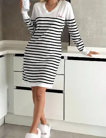 Rochie scurta SHEIN, alb/negru