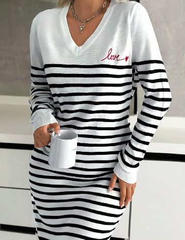 Rochie scurta SHEIN, alb/negru