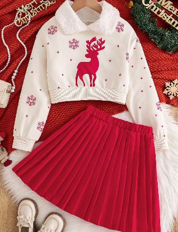 Compleu Shein Kids, alb/rosu