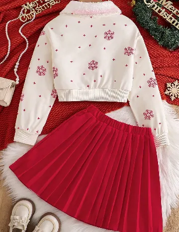 Compleu Shein Kids, alb/rosu