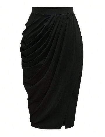 Fusta SHEIN CURVE, negru