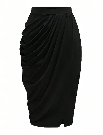 Fusta SHEIN CURVE, negru