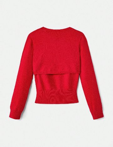 Set Cardigan si Top SHEIN, rosu