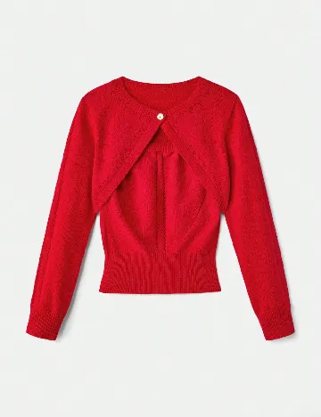 Set Cardigan si Top SHEIN, rosu