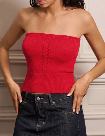 Set Cardigan si Top SHEIN, rosu