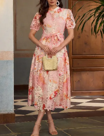 Rochie medie Zeylah, roz