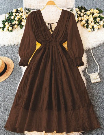 Rochie medie SHEIN CURVE, maro