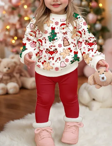 Compleu Shein Kids, alb/rosu