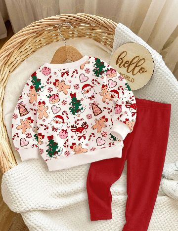 Compleu Shein Kids, alb/rosu