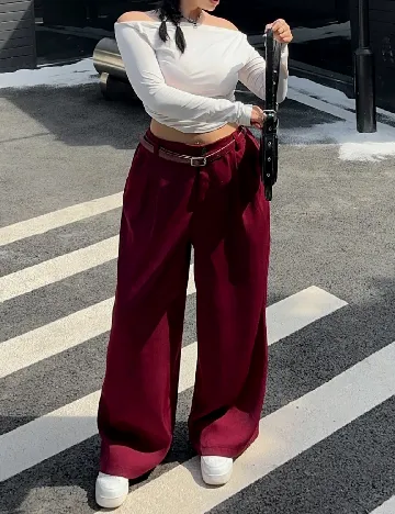 Pantaloni SHEIN CURVE, pruna