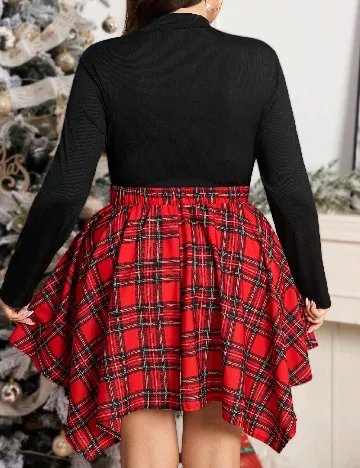 Rochie scurta SHEIN CURVE, negru/rosu