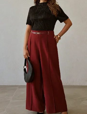 Pantaloni MOTF Plus Size, visiniu