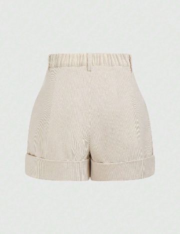 Pantaloni scurti Romwe Plus Size, crem