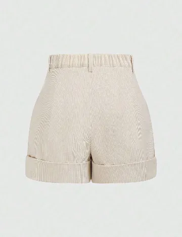 Pantaloni scurti Romwe Plus Size, crem