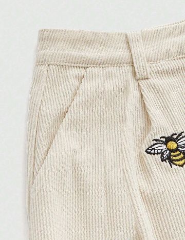 Pantaloni scurti Romwe Plus Size, crem