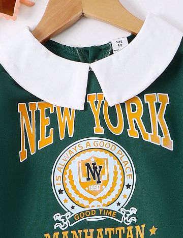 Compleu Shein Kids, verde/galben