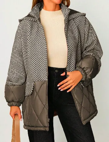 Geaca Podyum Park, maro/alb