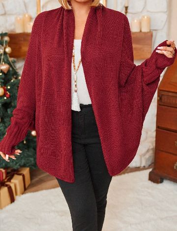 Cardigan SHEIN CURVE, rosu