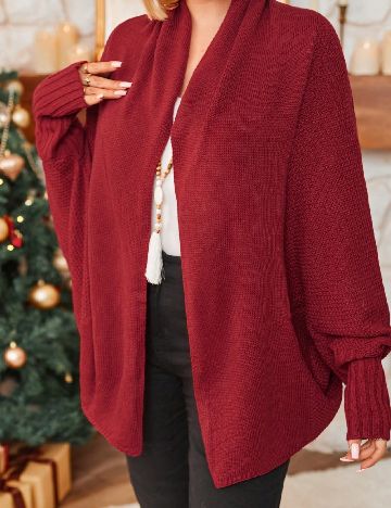 Cardigan SHEIN CURVE, rosu