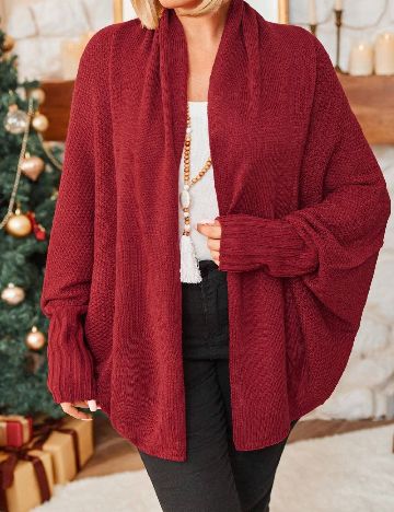 Cardigan SHEIN CURVE, rosu