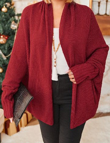 Cardigan SHEIN CURVE, rosu