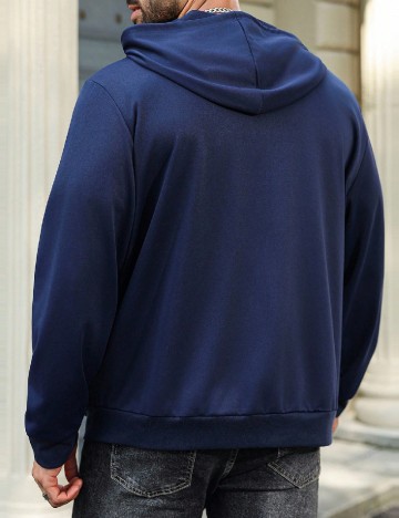 Hanorac SHEIN Plus Size Men, albastru/gri