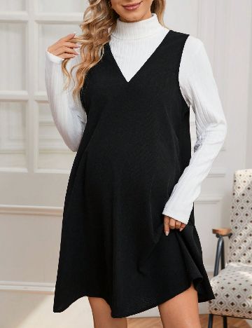Rochie scurta SHEIN Maternity, negru/alb