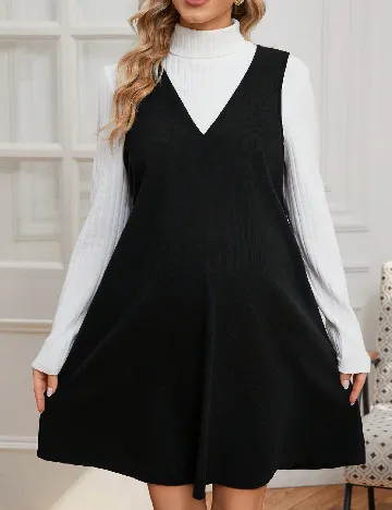 Rochie scurta SHEIN Maternity, negru/alb