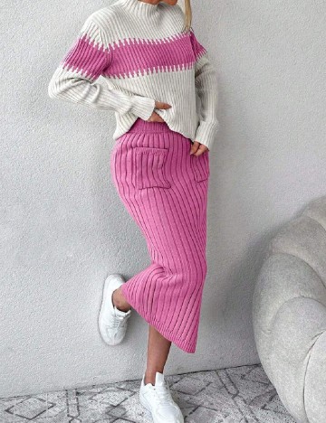 Compleu SHEIN, alb/roz