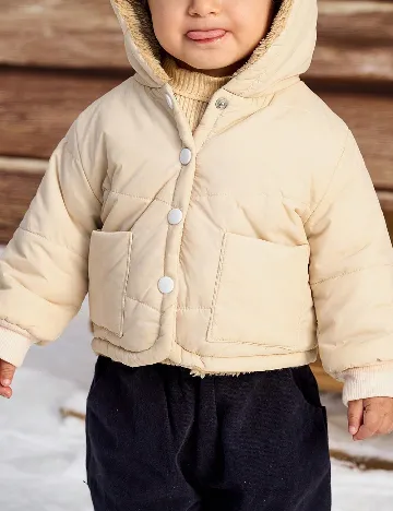 Geaca Shein Kids, crem