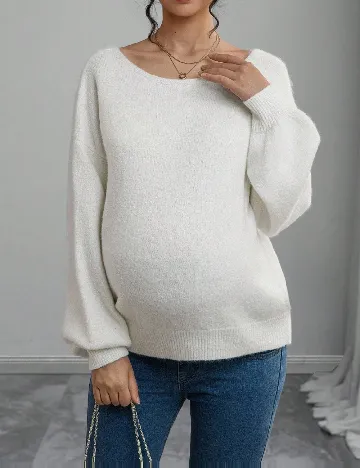 Pulover SHEIN Maternity, alb