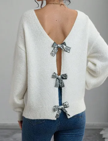 Pulover SHEIN Maternity, alb