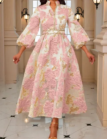 Rochie medie SHEIN, alb/roz