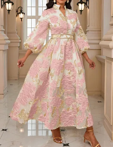 Rochie medie SHEIN, alb/roz