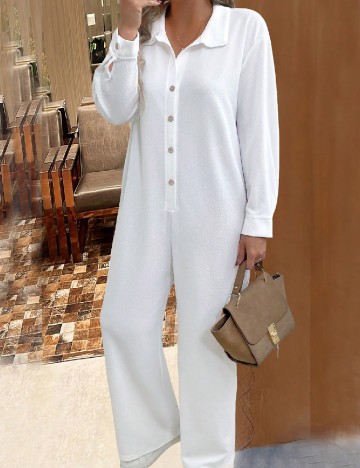 Salopeta SHEIN CURVE, alb