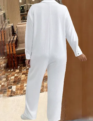 Salopeta SHEIN CURVE, alb