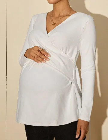 Bluza SHEIN Maternity, alb