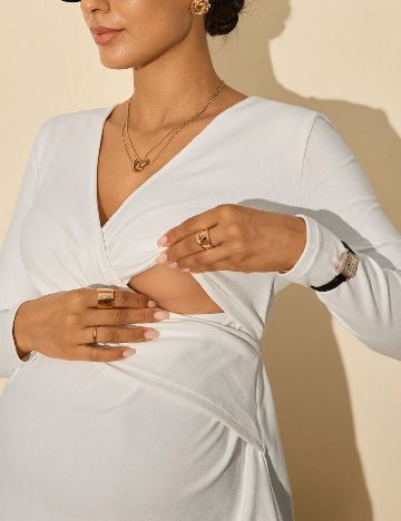 Bluza SHEIN Maternity, alb