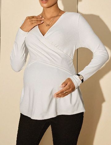 Bluza SHEIN Maternity, alb