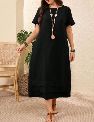 Rochie medie Emery Rose Curve, negru